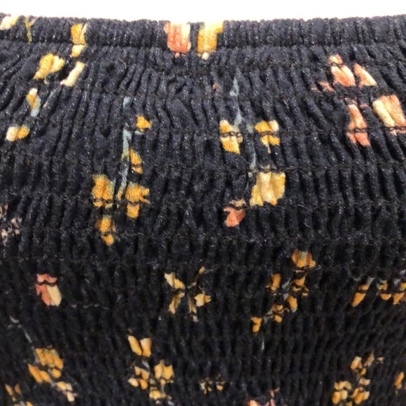 By Together top black floral smock chest butterfly sleeves size  L - Picture 3 of 8